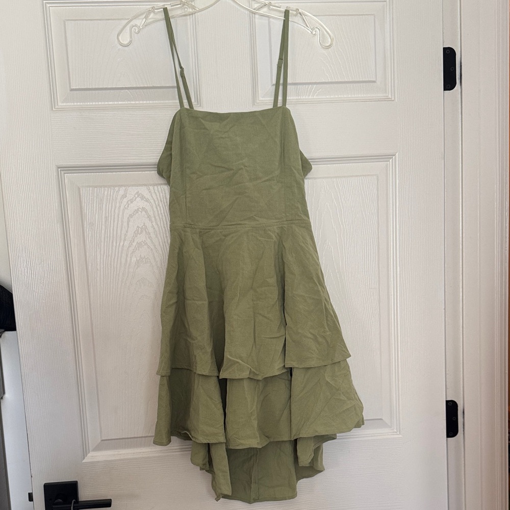 HALARA Olive Green Layered Casual Dress